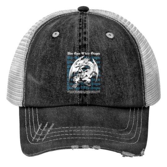 Discover Blue Eyes White Dragon Yugioh Duel Monsters Anime Print Trucker Hats