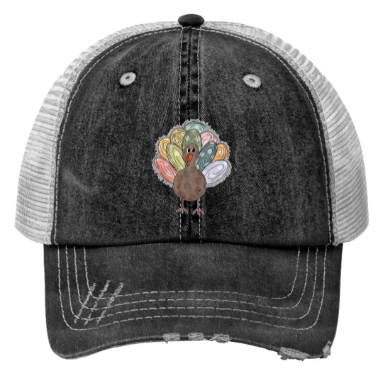Discover Cute Turkey Fall Thanksgiving Print Trucker Hats, Thanksgiving Family