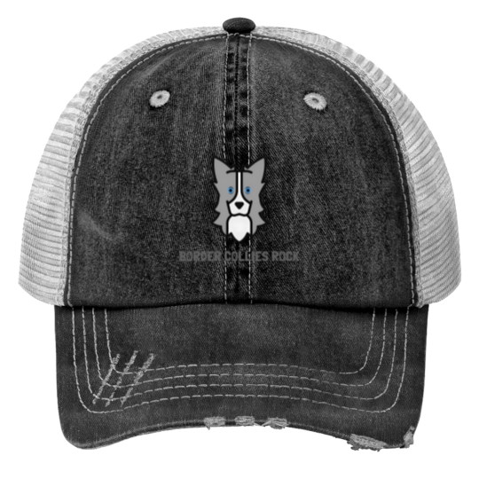 Discover Border Collies Rock Print Trucker Hats