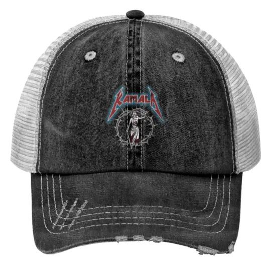 Discover Kamala Harris Rock Band Print Trucker Hats