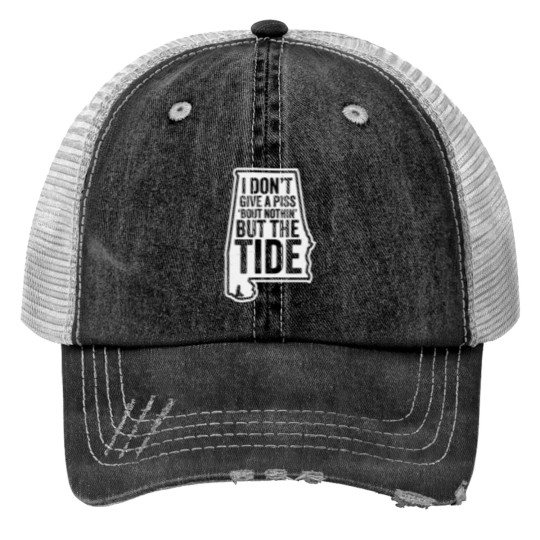 Discover I Don't Give A Piss About Nothing But The Tide - Albm Football Print Trucker Hats
