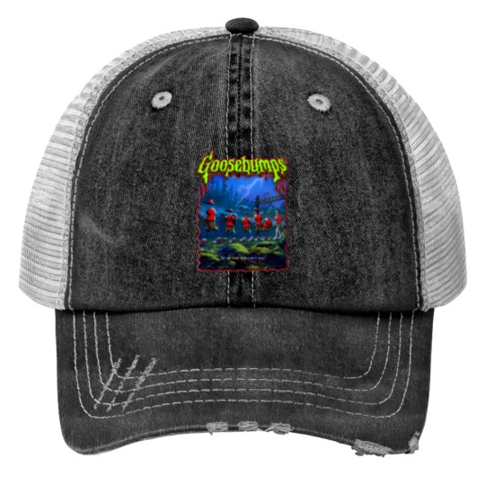 Discover Goosebumps Ghost Camp Print Trucker Hats/RL Stine Goosebumps Books