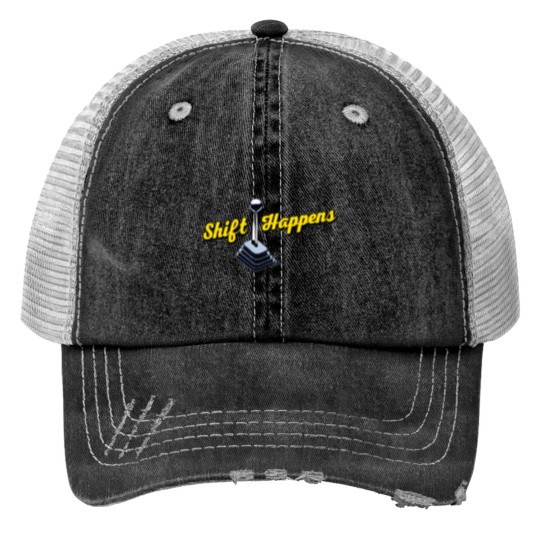 Discover Shift Happens Print Trucker Hats