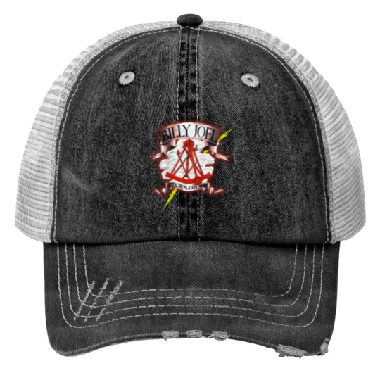 Discover 1990 Billy Joel Storm Front, Only The Good Die Young Vintage Print Trucker Hats