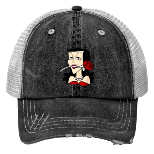 Discover Natasha Fatale Kurt Cobain Print Trucker Hats