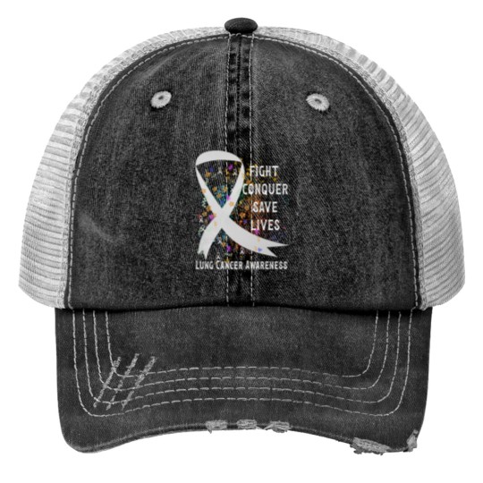 Discover Lung Cancer - Lung Cancer Awareness - Print Trucker Hats