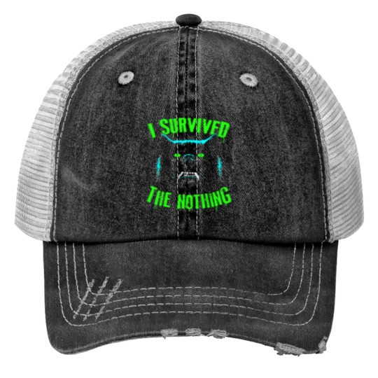Discover Gmork I Survived The Nothing Neverending Vintage 80s Story Print Trucker Hats