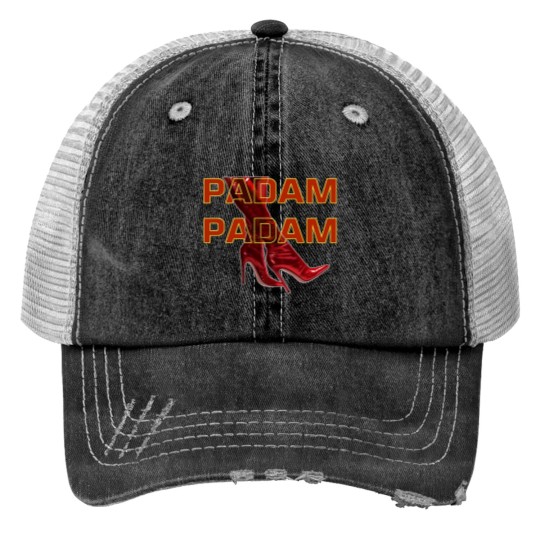 Discover PADAM PADAM Red Fierce Boots Short Sleeve Print Trucker Hats