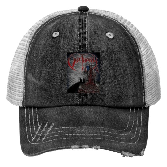 Discover Obituary Print Trucker Hats