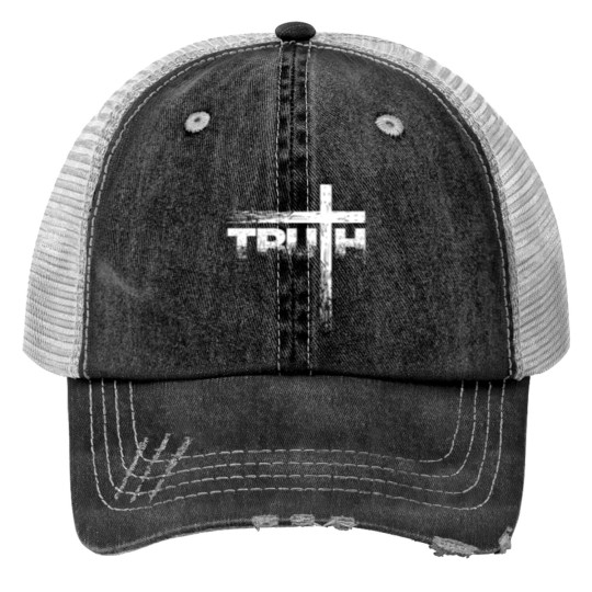 Discover Christian Truth Cross Print Trucker Hat