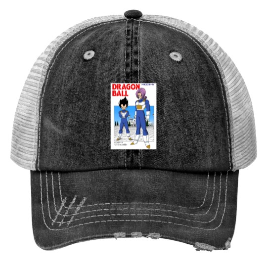 Discover DBZ Vegeta & Trunks Manga Cover Print Trucker Hats
