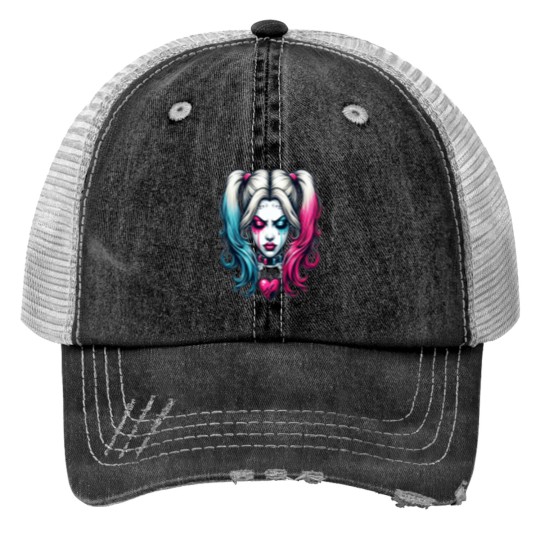Discover Harley Quinn Print Trucker Hats