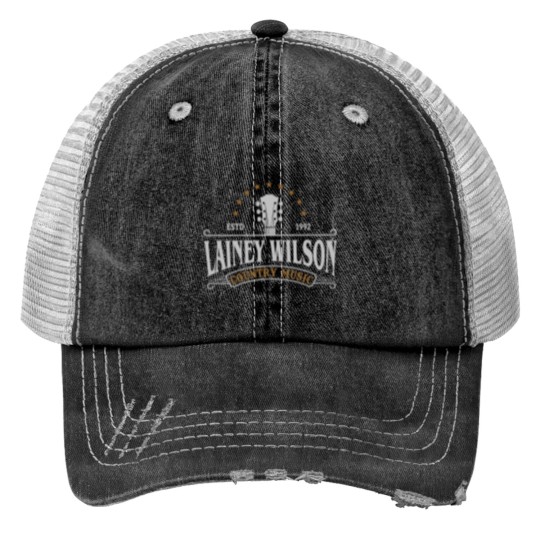 Discover Lainey Wilson Country Music Print Trucker Hats, Lainey Wilson Guitar Print Trucker Hats
