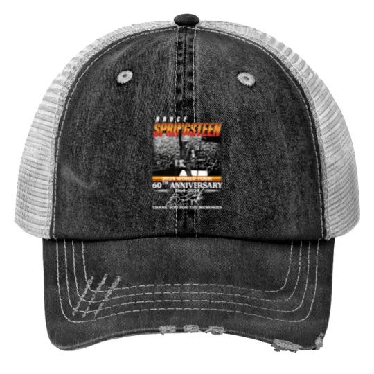Discover Bruce Springsteen 2024 Tour Print Trucker Hats, Bruce Springsteen 60th Anniversary