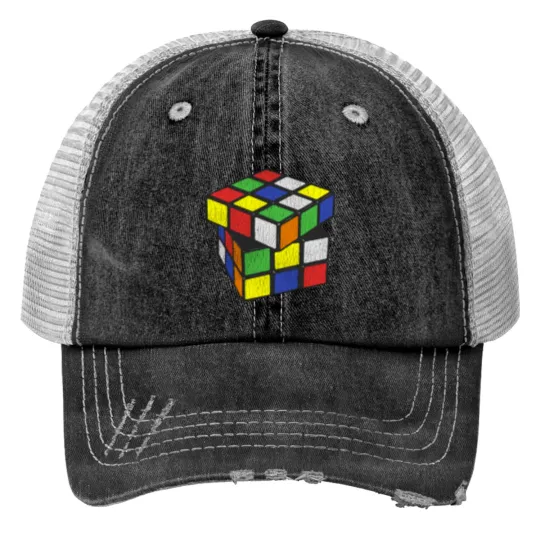 Discover Original Rubik's Cube Print Trucker Hats
