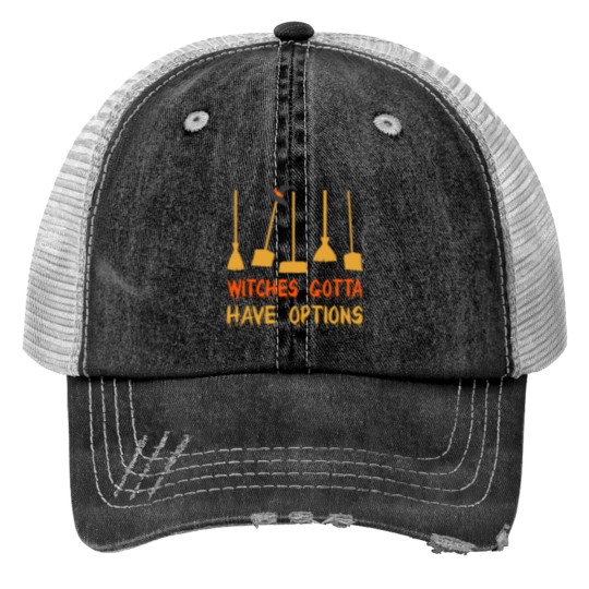 Discover Witch Riding Brooms On A darks deserts Highways halloweens T Print Trucker Hats