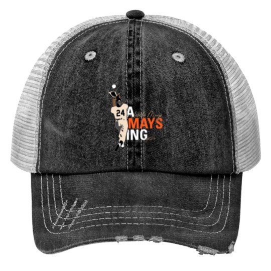 Discover Willie Mays 24 The Catch Print Trucker Hat