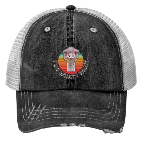 Discover Emmanuel the Emu, Emmanuel Don't Do It Print Trucker Hats