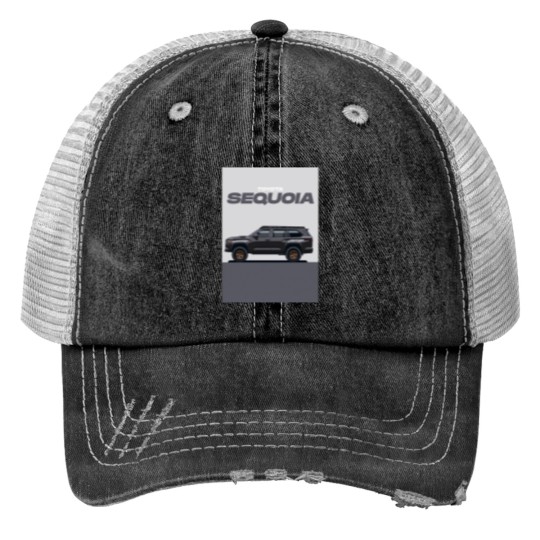Discover toyotas Sequoia - illustration Print Trucker Hats