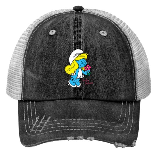 Discover Us The Smuurfs Smurfette Lovely Flowers Unisex Vintage Print Trucker Hats