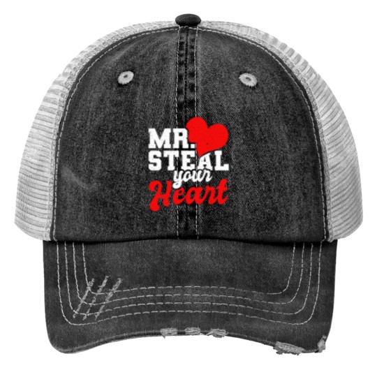 Discover Mr Steal Your Heart Valentines Day Print Trucker Hats Print Trucker Hats