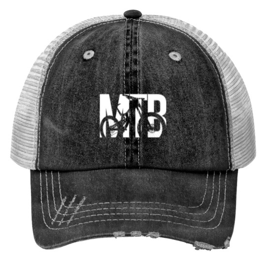 Discover Mountain Bike Print Trucker Hats