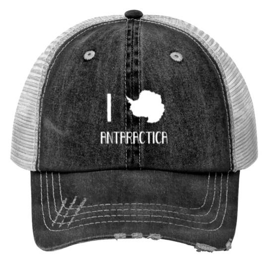 Discover I Love Antarctica South Pole Penguin Expedition Print Trucker Hats