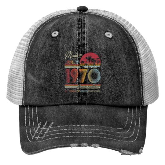 Discover Born July 1970 51St Quarantine Bithday Made In 197 Print Trucker Hats