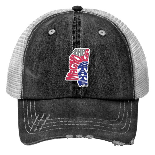 Discover The Magnolia State - Mississippi Wo Print Trucker Hats