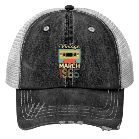 Discover Vintage March 1965 55th Birthday 55 Year Gift Print Trucker Hats