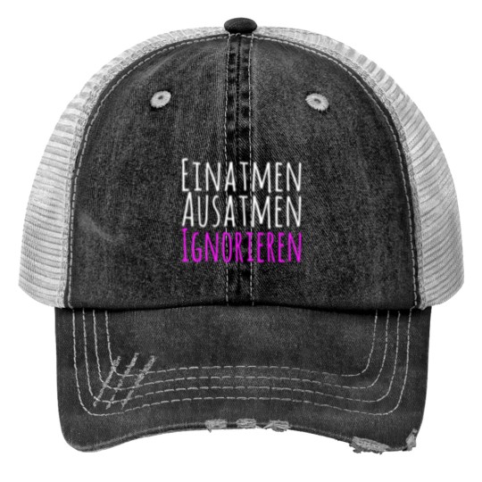 Discover Womens Inhale Exhalation Ignore Women I Meme Anti Print Trucker Hats