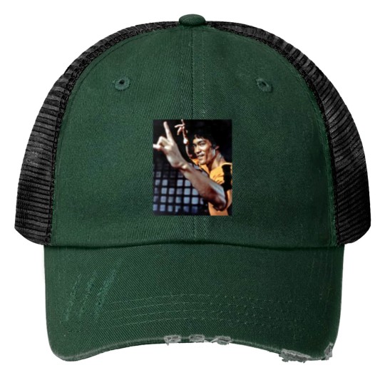 Discover Bruce Lee Pose Print Trucker Hats