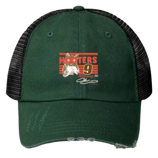 Discover Hooters Racing Print Trucker Hats