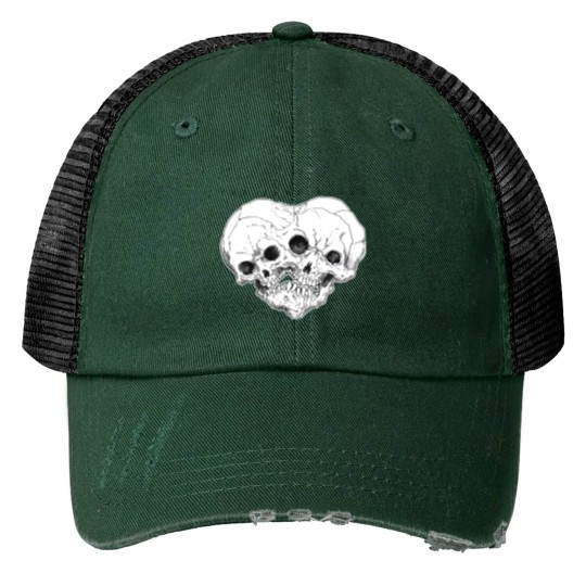 Discover Double Trouble - Skull - Print Trucker Hats