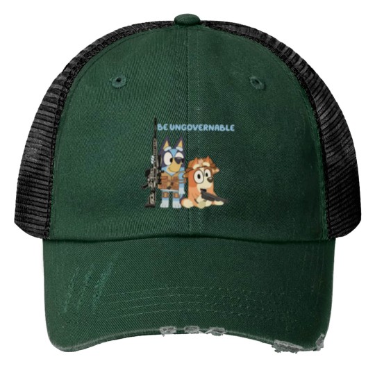 Discover BlueyDad Be Ungovernable Print Trucker Hats | BlueyDad And Bingo Family Print Trucker Hats