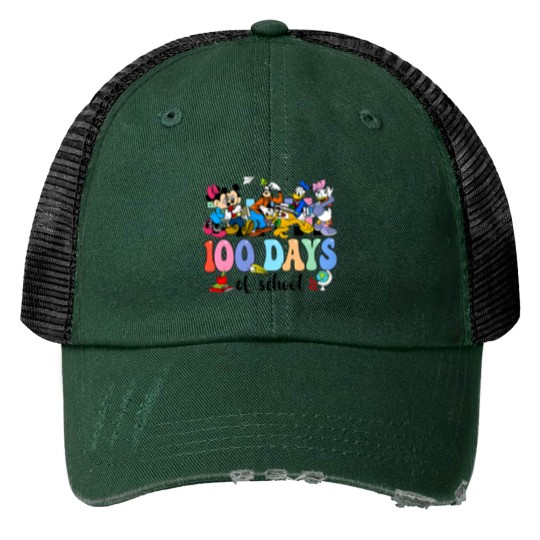 Discover 100th Day of School Print Trucker Hats for Teachers, 100 Days Teacher Print Trucker Hats