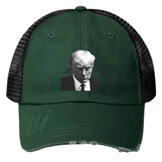 Discover Unisex Ultra Cotton Trump's Mugshot Print Trucker Hats