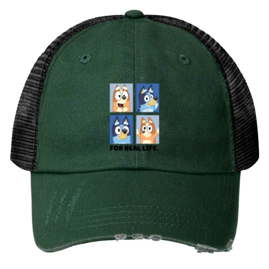 Discover BlueyDad For A Real Life Print Trucker Hats | BlueyDad And Bingo Print Trucker Hats