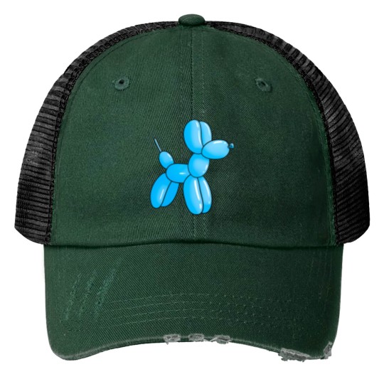 Discover Blue Cartoon Ballon dog Print Trucker Hats