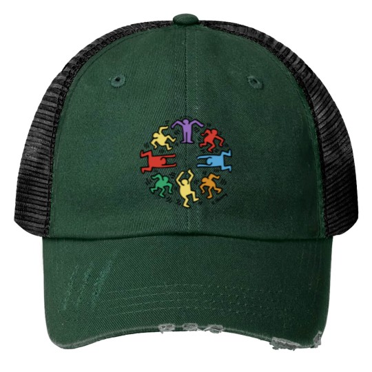 Discover New Vintage Keith Haring Print Trucker Hats Size USA