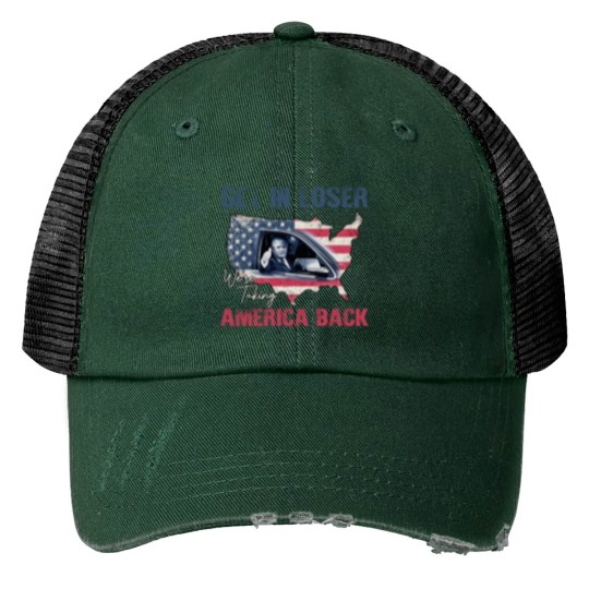 Discover Trump Get In Loser We're Taking America Back Print Trucker Hats, Fix America Again