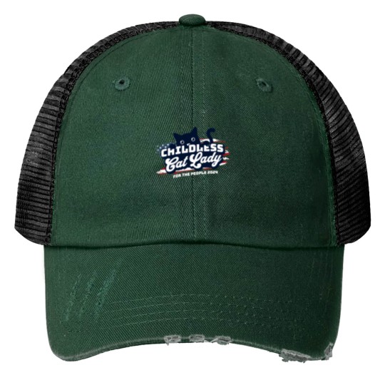 Discover Funny Kamala Harris 2024 Print Trucker Hats, Childless cat lady Print Trucker Hats, President Kamala Harris