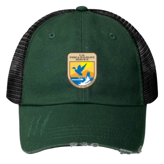 Discover US Fish and Wildlife Service Active Print Trucker Hats