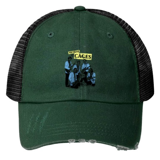 Discover Nicolas And The Cages (Nic Cage Bands Shirt) Print Trucker Hats