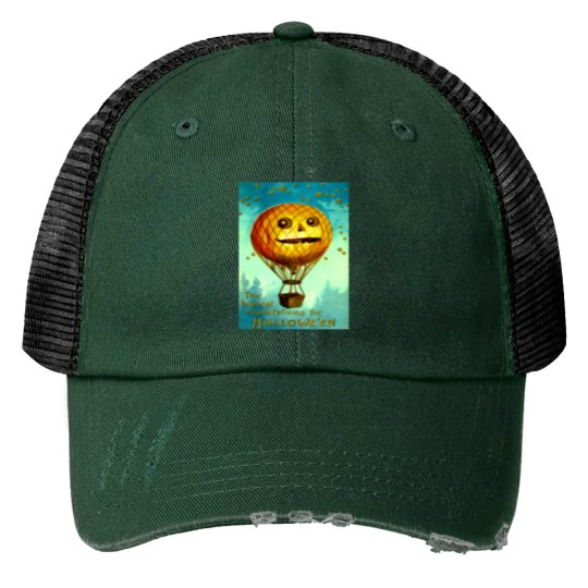 Discover Jack O' Lantern Air Balloon Print Trucker Hats