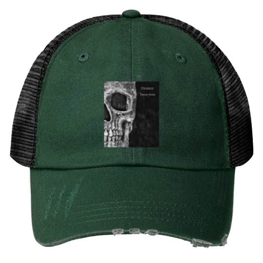 Discover Gothic Skull Head Black And White Tattoo Shop Print Trucker Hats