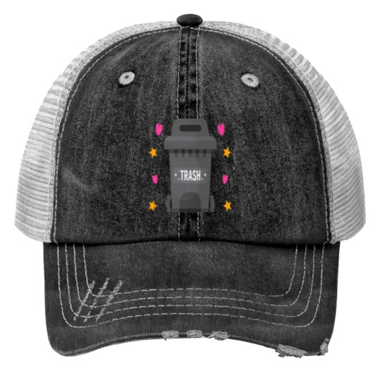 Discover Trash Can Costume Halloween Garbage Dump Truck Print Trucker Hats