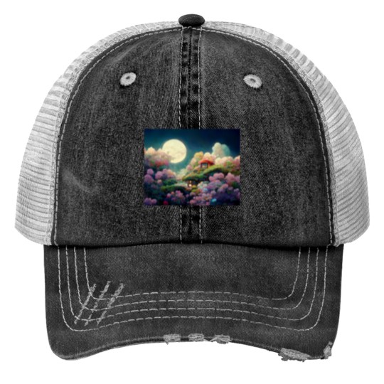 Discover Fantasy Landscape v14 by RudeKittenDesigns Print Trucker Hats
