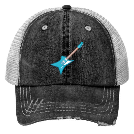 Discover electrics blue guitar Print Trucker Hats
