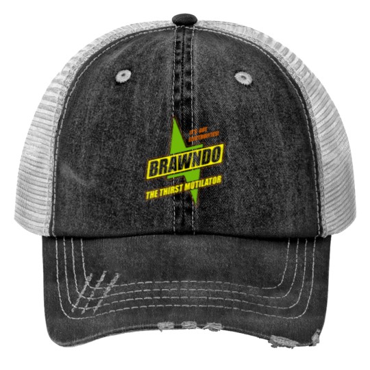 Discover Brawndo Print Trucker Hats